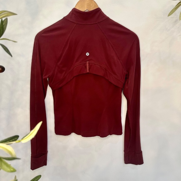 Lululemon Crop Jacket — Wine Red Slim Fit Zip-Up - Picture 1 of 5